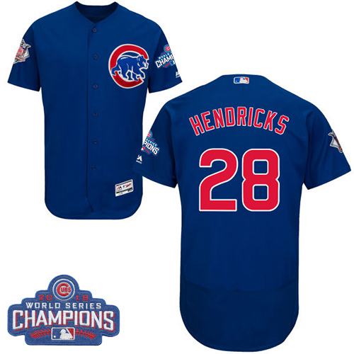 Cubs #28 Kyle Hendricks Blue Flexbase Authentic Collection 2016 World Series Champions Stitched MLB Jersey